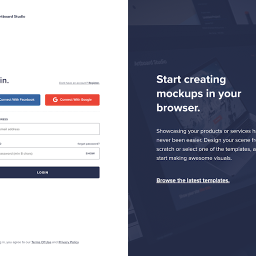 Artboard Login Page Design