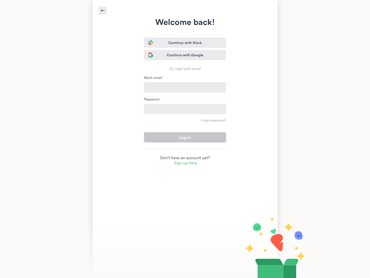 Carrot Login Page Design