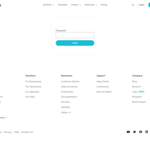 Glide Login Page Design