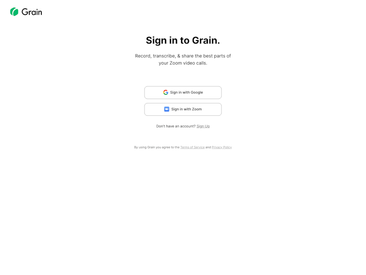 Grain Login Page Design