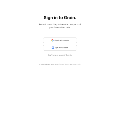 Grain Login Page Design