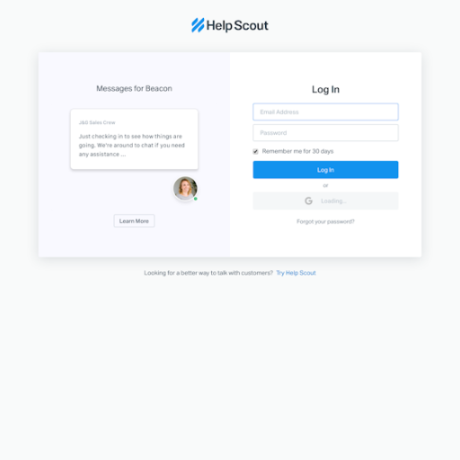 Helpscout Login Page Design