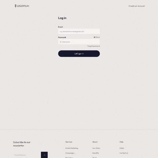 local-membership-template.webflow Login Page Design