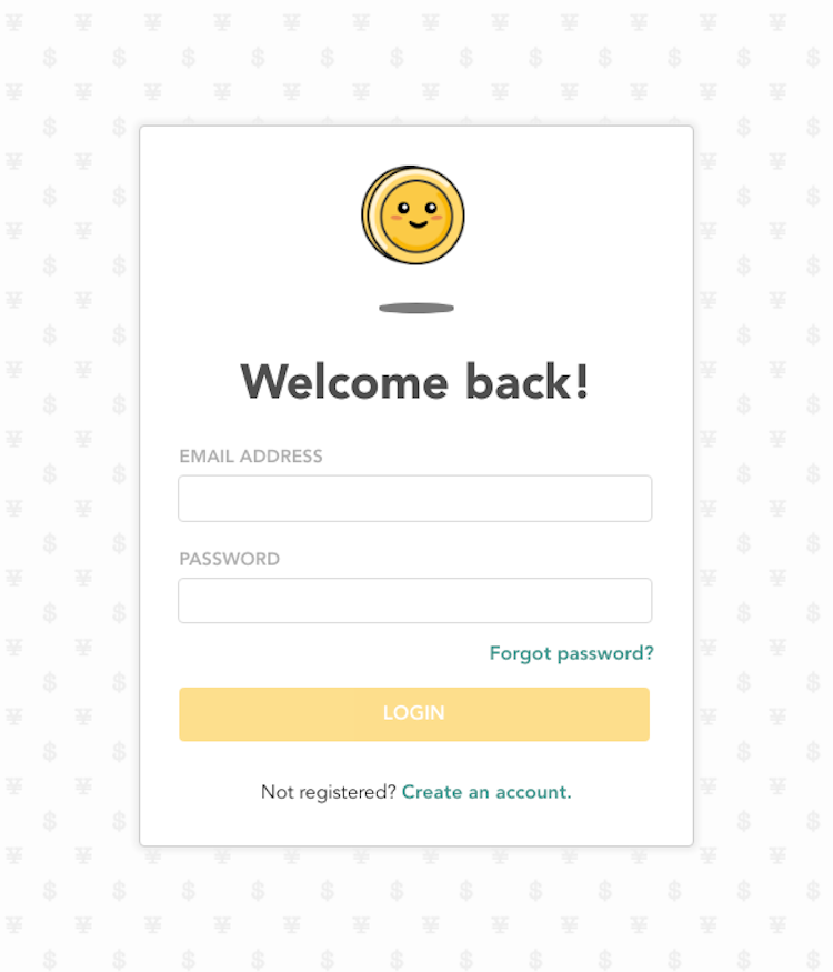 Lunch Money Login Page Design