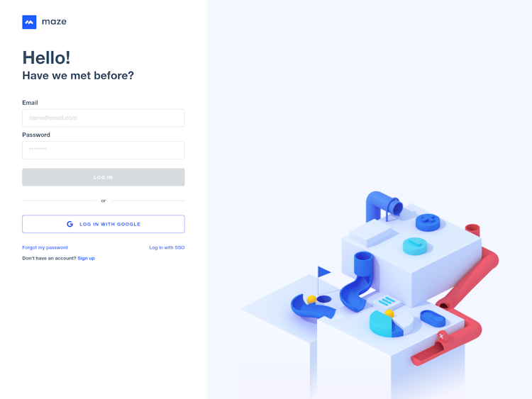Maze Login Page Design