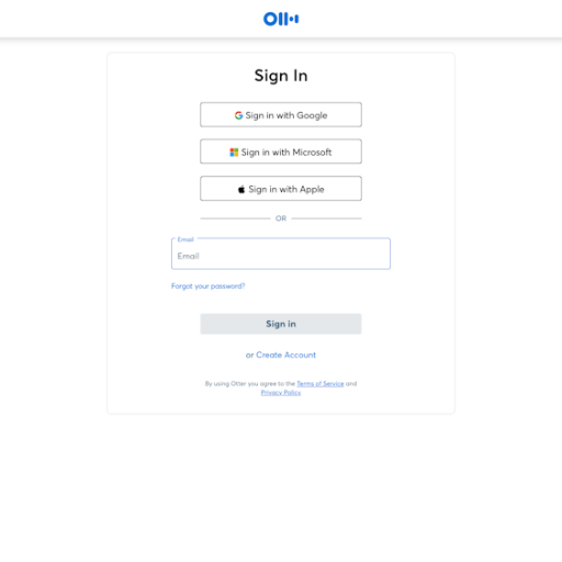 Otter Login Page Design