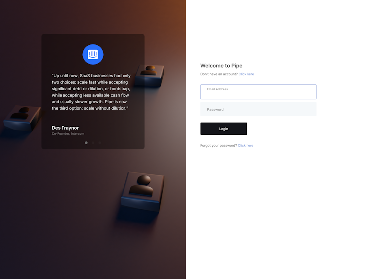 Pipe Login Page Design