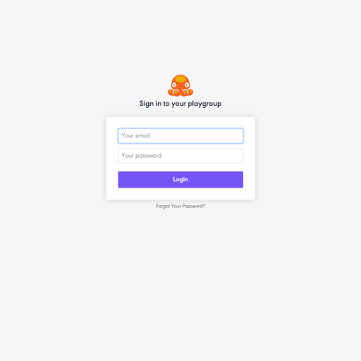 Playgroup Login Page Design