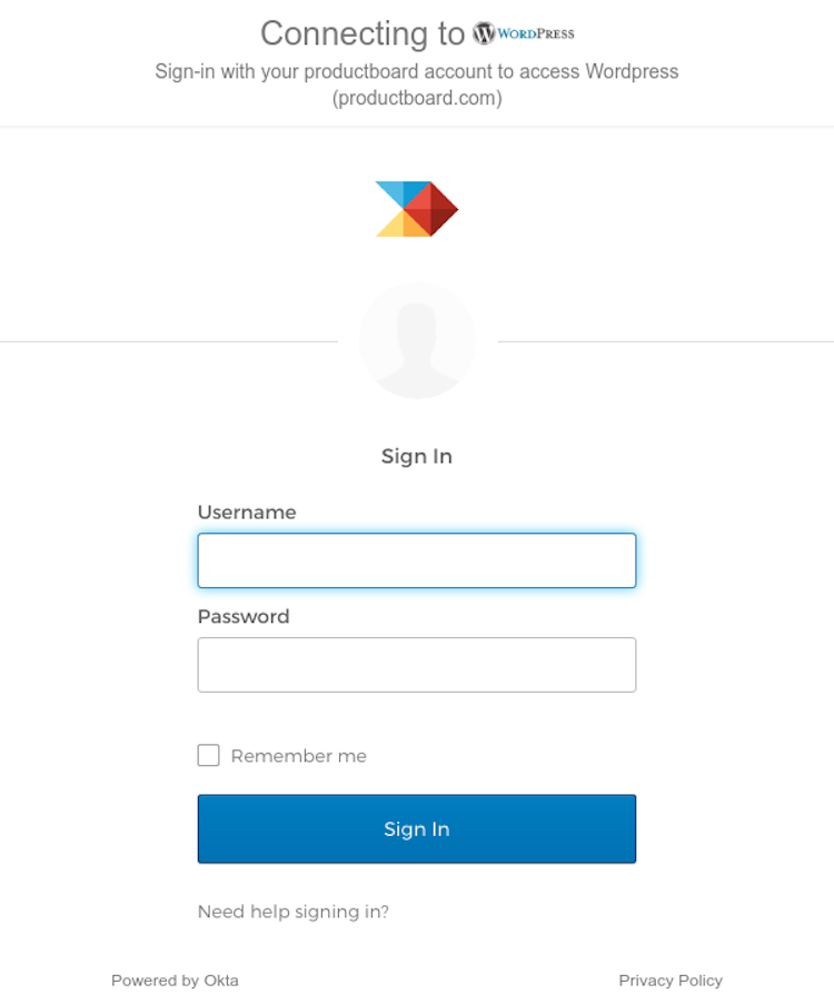 Productboard Login Page Design