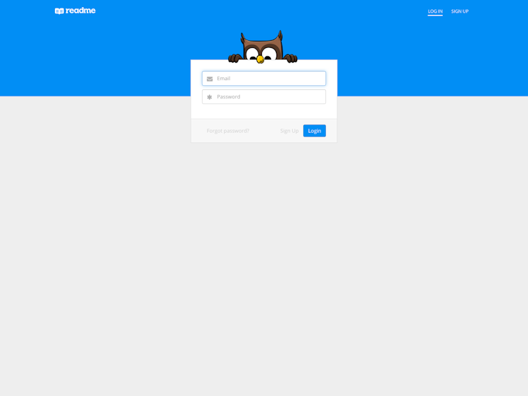 Readme Login Page Design