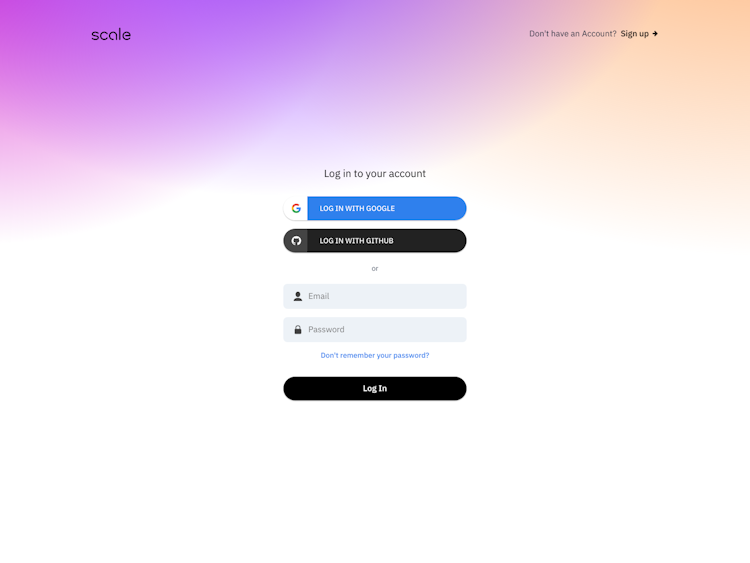 Scale Login Page Design