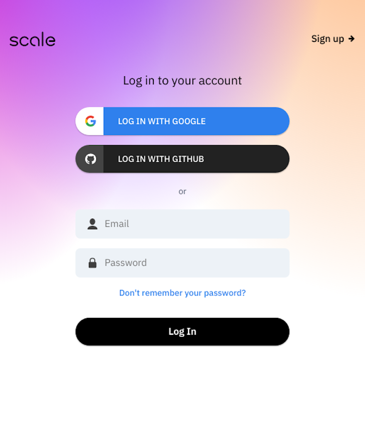 Scale Login Page Design