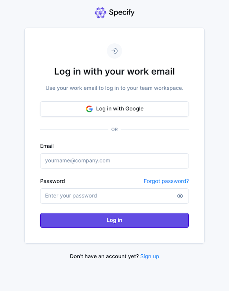 Specify Login Page Design