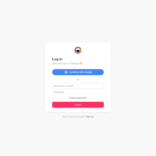 Taskade Login Page Design