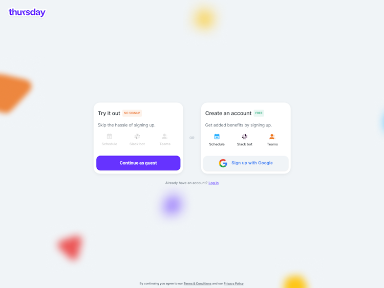 Thursday Login Page Design
