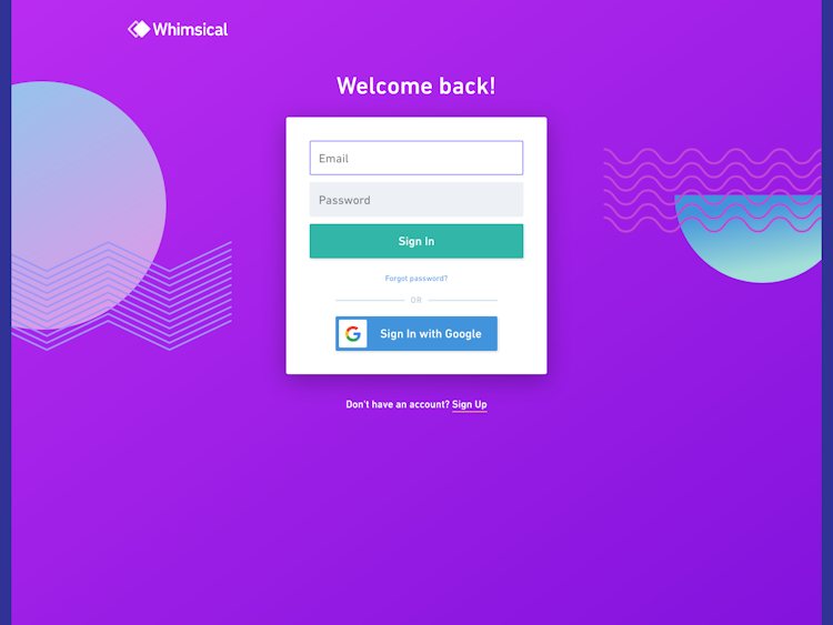 Whimsical Login Page Design
